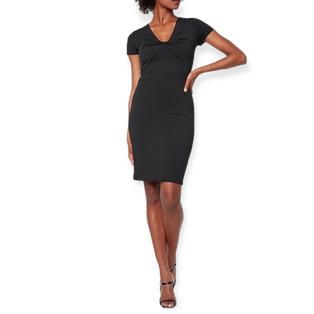 EXPRESS Black Body Contour Knot Front Sheath Dress M NWT